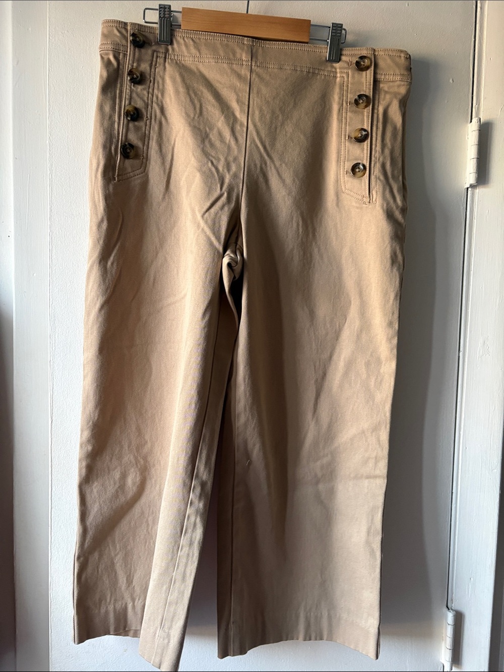 Ann Taylor Beige Button-Accent Chinos
